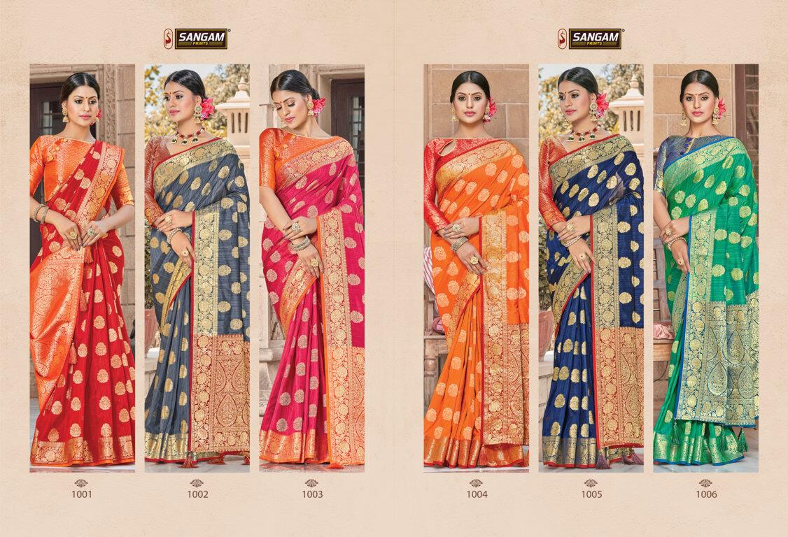 SANGAM VIRANGANA Latest Fancy Designer Party Wear Pure Silk Saree Collection
